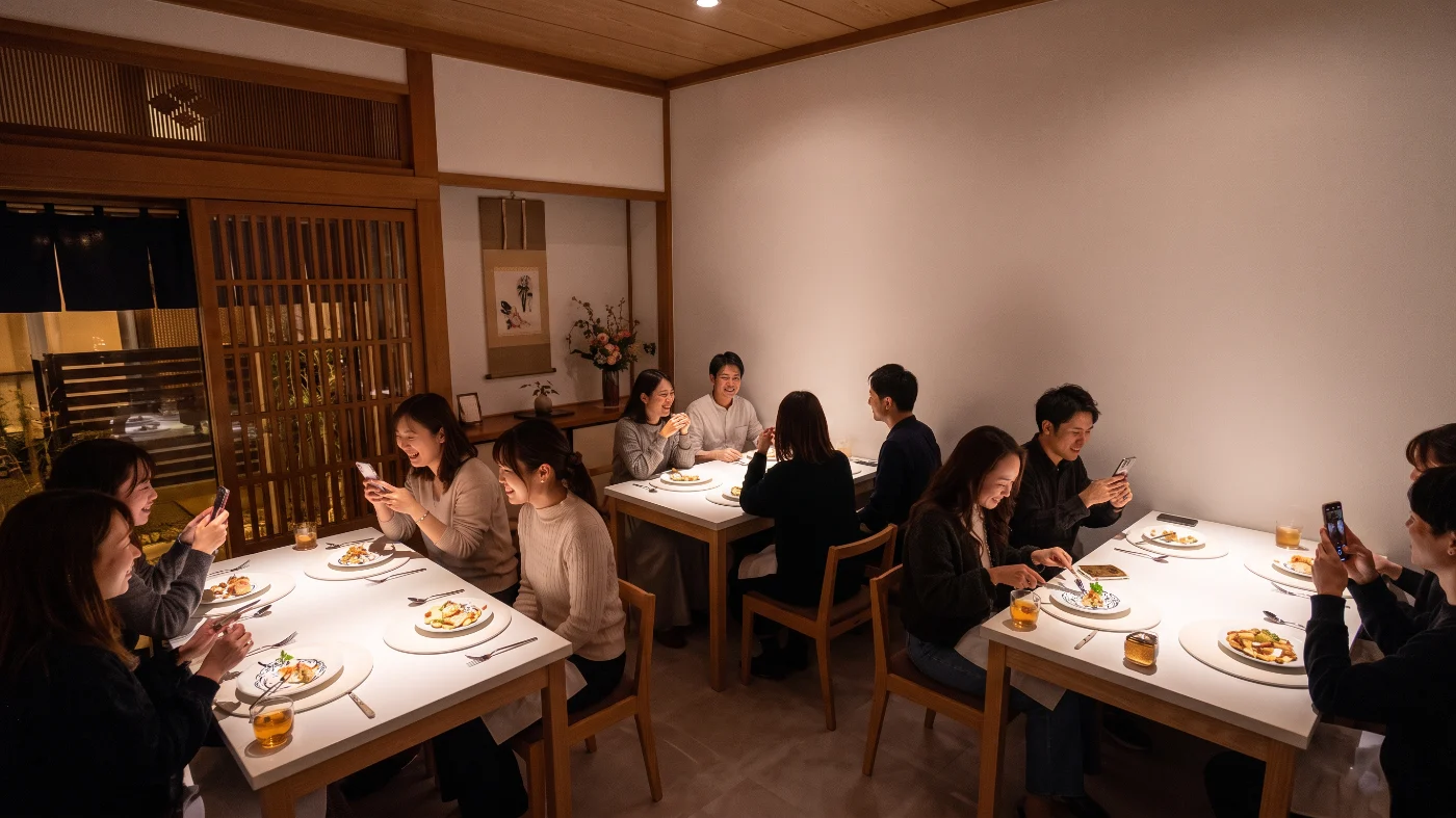 飲食店の店内 投影前（イメージ）